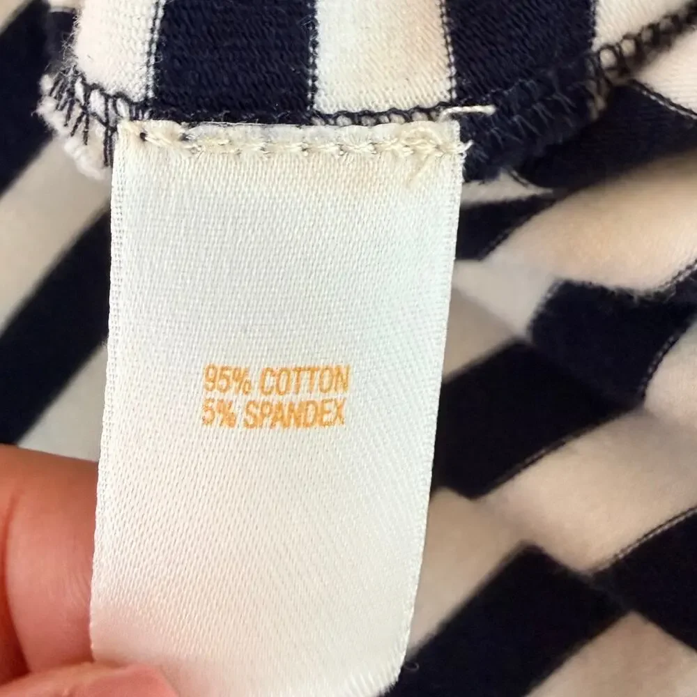 Kate Spade Navy White Stripe Rosette Jersey Dress Womens S Cotton